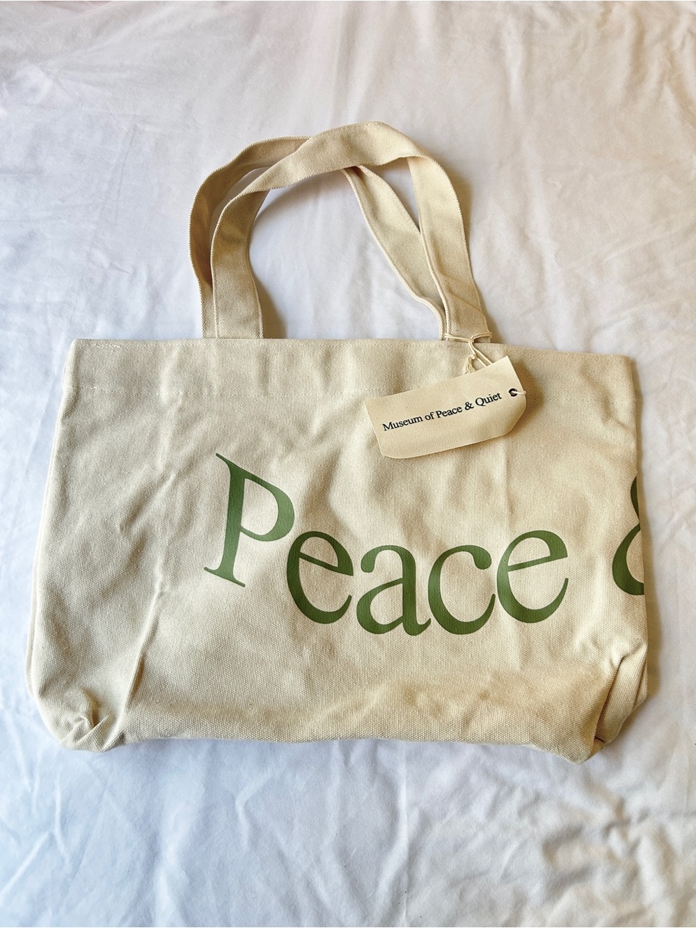 NWT museum of peace and quiet Jumbo Wordmark Tote in Bone, $60 Retail